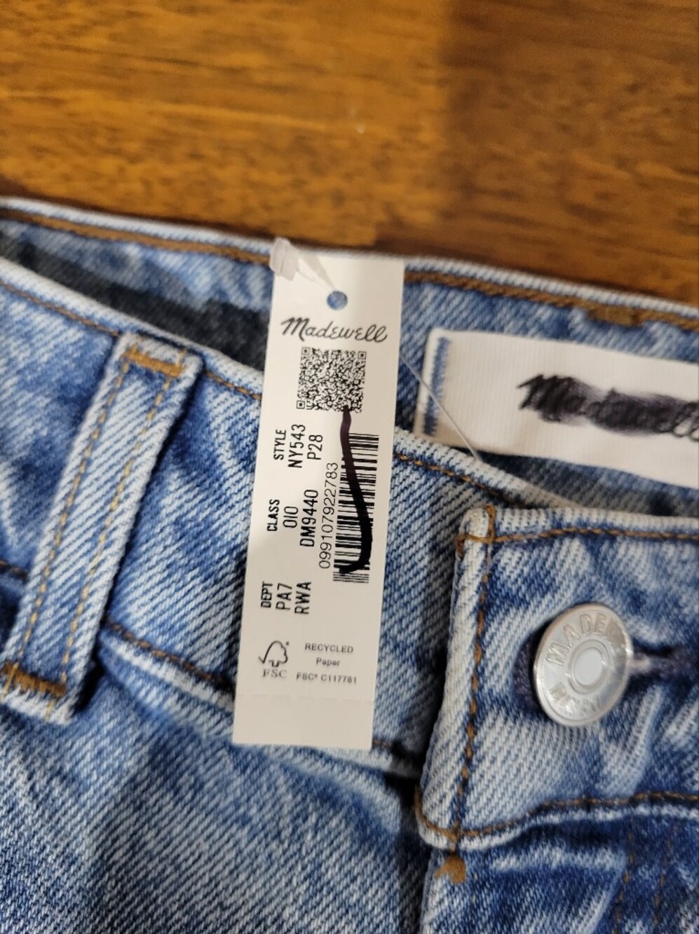 Madewell The Petite Longline Straight Jean NY543 NWT Size 28 petite - Picture 9 of 10